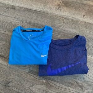 2 Nike shirts Blue Men’s Medium M Running / Dry Fit Gym Run Workout